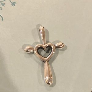 James Avery Cross with Heart Pendant